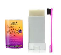 Salon Ultimate Hair Styling Wax Stick with Black Castor Oil with FREE Edge Hair Brush, For Wig & Unisex Hair, Non-Greasy, Edge Control, Soft Styling Hair Wax Stick, Long Lasting Effect, 0.70oz