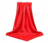 Salon Ultimate Pure Silk Afro Head Scarf, Solid Plain Shiny Soft Large Neck Wrap, Sleeping Hair Wrapping Satin Scarf for Women, Lightweight & Elegant Long Scarf, Red