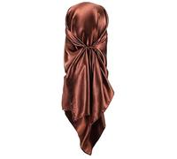 Salon Ultimate Women's Brown Solid Silk Afro Head Scarf, Sleeping Hair Wrap, Lightweight & Elegant Long Scarf