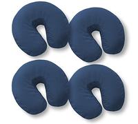 Saloniture 4-Pack Premium Microfiber Face Cradle Covers - Ultra Soft Fitted Massage Table Cradle Cover - Navy Blue