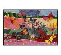 Salonloewe Rosina Wachtmeister Fasce di Colore Doormat 50 x 75 cm Entrance Mat with Colourful Design Washable Door Mat Indoor and Outdoor Hallway Rug Design Mat