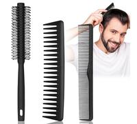 SalonSilk Hair Brush for Men, 3PCS Men Hair Brush & Styling Comb Set - Professional Barber Tools for All Hair Types, Perfect for Styling, Grooming, and Detangling