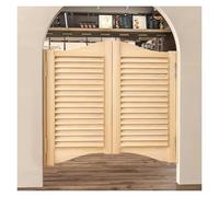 Saloon Door,Half Waist Door, Louvered Saloon Doors Solid Wood Cowboy Swinging Door Room Divider Internal Cafe Swing(Wood,W105xH90cm/41.3" x35.4)