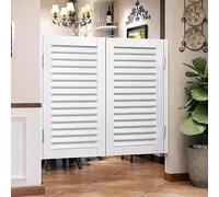 Saloon Doors - Cafe Swinging Louvered Doors, 180 Degree Rotation, Water-Based Paint, Includes Hinges and Hardware, Ideal for Corridors and Bars