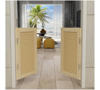 Saloon Doors, Solid Wood Swinging Doors with Hinges and Hardware, Two-Way Open, Easy to Install, for Kitchen Bathroom, Privacy Cafe Door(Yellow,W48 XH36/121cmX90cm)