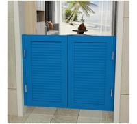 Saloon Doors, Solid Wood Swinging Doors with Hinges and Hardware, Two-Way Open, Easy to Install, for Kitchen Bathroom, Privacy Cafe Door(Blue,W46 XH39/116cmX100cm)