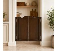Saloon Doors, Solid Wood Swinging Doors with Stainless Steel Hinges | Louvered Upper Panels, Two-way Self-close Action Custom Widths For Kitchens, Cafes, Doorways Porches(Brown2,50"/127cm)