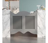 Saloon Doors Swinging Solid Wood Interior Partition Door with Stainless Steel Auto-Close Hinges Quiet Operation for Kitchen, Bar, Hallway, Garden(Grey,H90cm x W146cm)
