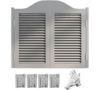 Saloon Double Half Door, Cafe Swinging Doors, Solid Wood Swing with Metal Hinges 180° Open Auto Close Bar Louvered Door Kitchen Stairs Entrance Partition(F,34x35.4 in (W xH))