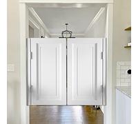 Saloon Swinging Doors Cafe Doors, White Indoor Cafe Swinging Doors For Kitchen, Western Handmade Saloon Restaurant Partition Swing Door, Self-Closing Solid Wood Terrace Bar Door (Size : W140xH90cm(55
