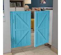 Saloon Swinging Doors Double Half Door 28/35/40/47 Inch Wide,with Hinges and Hardware,Auto Close,Bar Porch Entrance Counter Kitchen Bathroom for Indoor,Home Decor(Light Blue,2Doors W80xH100cm)