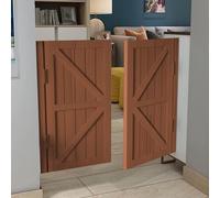 Saloon Swinging Doors Double Half Door 28/35/40/47 Inch Wide,with Hinges and Hardware,Auto Close,Bar Porch Entrance Counter Kitchen Bathroom for Indoor,Home Decor(Brown,2Doors W90xH100cm)