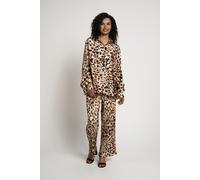 Saloos Women's Printed Oversized Shirt with Self-covered Buttons in Cream | Size: 14 Saloos Cream 14