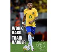 Salopian Sales - Neymar Signed Poster - A3 (297x420 mm) - White Satin Paper - Barcelona, Brazil Football Legend - La Liga - Living Room Decoration