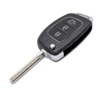 SALPIE Replacement Key Shell Cover with Blade for Remote Control 3 Keys Black Compatible with Hyundai i20 i30 i40 ix20 ix30 ix35 ix45 ix55 Tucson Santa Fe Elantra Accent (GUSCE, Shell)