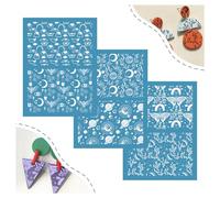 SALPPLEA 3 PCS Silk Screen Stencils for Polymer Clay,6.3 * 4.7inch Polymer Clay Silk Screen,for DIY Polymer Clay Jewelry Making