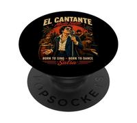 Salsa El Cantante Mode Retro Latin Dance Music PopSockets Adhesive PopGrip