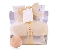 Salsa Essence of Beauty Shower Set Gift Set for Women in Golden Cosmetic Bag with Body Lotion, Shower Gel & Bubble Bath, 4-Piece Bath Set as Luxury Gift Idea, Fragrance: Orange & Lime Blossom