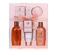 Salsa Essence of Beauty Shower Set Gift Set for Women with Shower Gel, Bubble Bath, Body Lotion, Exfoliating & Bath Salt, Bath Set as Luxury Gift Idea for Women Fragrance: Vanilla & Sweet Almond
