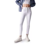Salsa Faith Push in Cropped Jeans in Coloured Fabric White