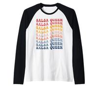 Salsa Queen Groovy Salsa Dancer Salsa Dance Queen Raglan Baseball Tee