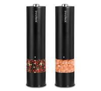 Salt And Pepper Grinder Mill Set Battery Operated One Touch LED Light Black