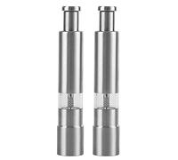 Salt and Pepper Grinder Mill Set One-Handed Salt and Pepper Grinder with Button Tops, Stainless Steel Base and Rod, 1PC / 2