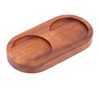 Salt and Pepper Grinder Mill Tray, 2 Partitions Pepper Mill Holder General Wooden Salt Rest Stand Condiments Organizer for Kitchen Home Supply