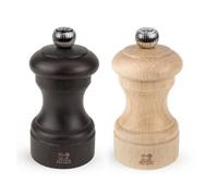 Salt And Pepper Grinder Set: 10Cm Peugeot Bistro Salt And Pepper Set, Natural And Chocolate