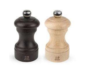Salt And Pepper Grinder Set: 10Cm Peugeot Bistro Salt And Pepper Set, Natural And Chocolate