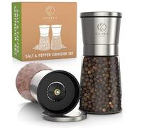 Oliver's Kitchen ® Salt & Pepper Grinder Set - 2X Premium Quality Ceramic Grinders - Easy to Fill & Use - Season to Perfection with Adjustable Coarseness - Large Capacity - Refill Less Often