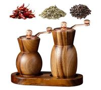 Salt and Pepper Grinder Set - Adjustable Coarseness Refillable Mill,Manual Salt Pepper Grinders - for Home Kitchen Countertop Apartment Camping Picnic BBQ Seasoning Bean Chili Cumin