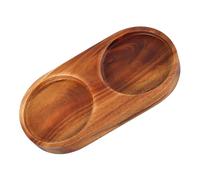 Salt And Pepper Grinder Tray - Wooden Grill Holder For Small Mill Set | Natural Base For Round Grinders, Dock Holder Plate For Org