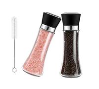 Salt and Pepper Grinders Premium Pepper Mills Grinders with Adjustable Coarseness Hand Grinder Mill Refillable Spice Grinders (2 PCS)