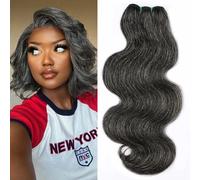 Salt and Pepper Human Hair Bundles Body Wave Natural Gray-White Human Hair Bundles 100g/Pc P1B/Grey Highlight Human Hair Bundles