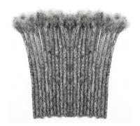 Salt and Pepper Loc 1/4 Inch 30 Strands Natural Grey and Black Dreadlock Hair Extensions Human Hair Extensions for Women Men Kids Handmade Permanent Butterfly Grey