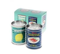Salt and Pepper Metal Tin Shakers - Choice of Design (Lemons and Harissa)