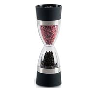 Salt and Pepper Mill Grinder Set 2 in 1 Salt & Peppercorn Shaker Mill Double Head Refillable Spice Grinder with Ceramic Rotor Adjustable Coarseness for Picnic, Dinner, Parties, BBQ (Color : Black)