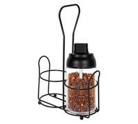 Salt and Pepper Mill Stand - Salt and Pepper Mill Holder with Handle | Sturdy Metal Stand Storage Holder Organised Table for Family Friends Party