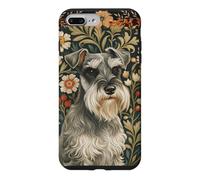 Salt and Pepper Schnauzer Vintage Floral Art Case for iPhone 7 Plus/8 Plus