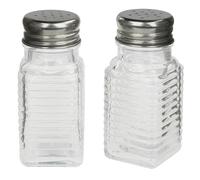 Salt and Pepper Sets Spice Dispenser Spices Shaker Refillable Seasoning Pots Transparent Glass Condiment Shakers Set Clear Reusable Traditional Containers for Home Restaurant Kitchen Dining (2 Pk)