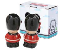 Salt And Pepper Shaker Cellar Pots Porcelain Ceramic Set - London Guardsmen