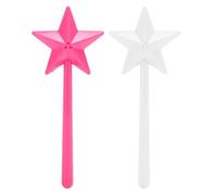 Salt and Pepper Shaker Magic Wand, 2pcs Star Wand Salt and Pepper Dispenser, Pentagram Shape Salt Dispenser for Halloween, Christmas Kitchen Accessories (Pink & White) (Three