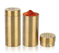 Salt and Pepper Shakers,2Pcs Salt and Pepper Set Stainless Steel Seasoning Sugar Shaker Spice Jars, Salt and Pepper Pots,Icing Sugar Shaker Seasoning Bottle Refillable Spice Dispenser