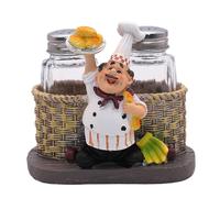 Salt and Pepper Shakers Farmhouse Salt and Pepper Pots with Chef Sculpture, Decorative Salt and Pepper Sets Dispenser for Kitchen Cooking Dining Table