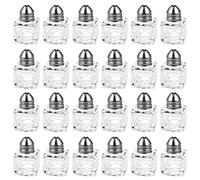 Salt and Pepper Shakers Set - 24-Piece Set - Glass Kitchenware, Mini Salt and Pepper Holders, Transparent, Holds 15 g