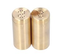 Salt and Pepper Shakers Stainless Steel Set Salt and Pepper Shaker 2 Pcs Spice Jars Seasoning Dispenser 1.5x1.5x3.4in for Sugar Spice Kitchen RV Camping BBQ