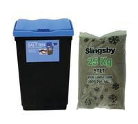 Economy Salt and Grit Bin Kit Black/Blue 47L with 25kg Brown Salt
