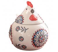 Salt Cellar with Lid, Chicken Salt Jar Ceramic Sugar Pot Large Salts Containers Spice Holder for Counter, Coffee, Sugar, and Candies