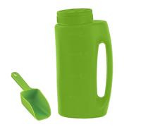 Salt distributor for snow, manual 2L handheld broadcast dispenser with shovel, ice melt dispenser tool, weatherproof shaker spreader for ice melt, lawn fertiliser, easy refill container for